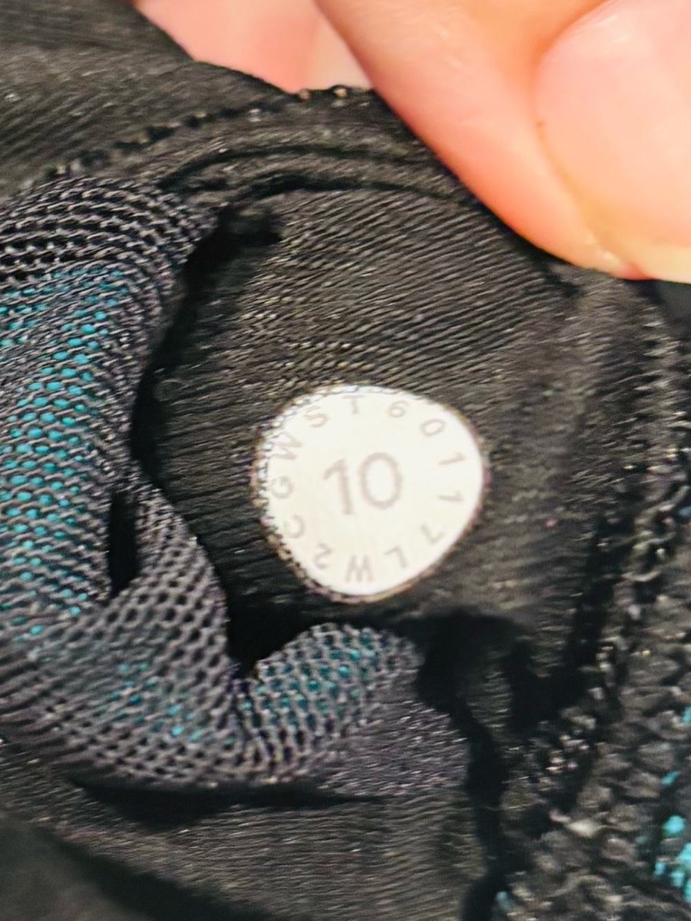 Lululemon Free To Be Strappy Sports Bra Black Teal Floral Abstract Print Size 10 - Picture 5 of 6